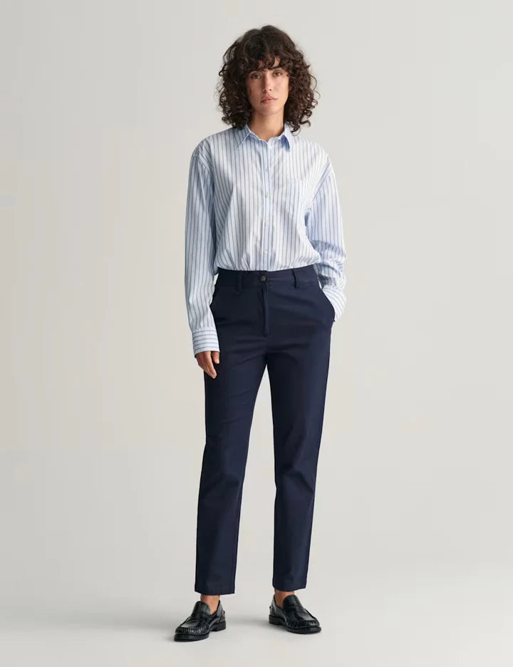 NAVY BLUE CHINO MOM JEANS